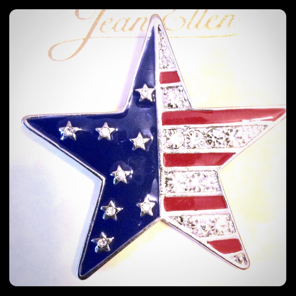 SOLD. Star with Flag Brooch